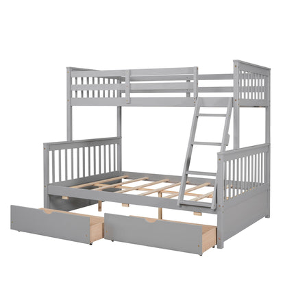 Bunk Bed With Ladders And 2 Storage Drawers