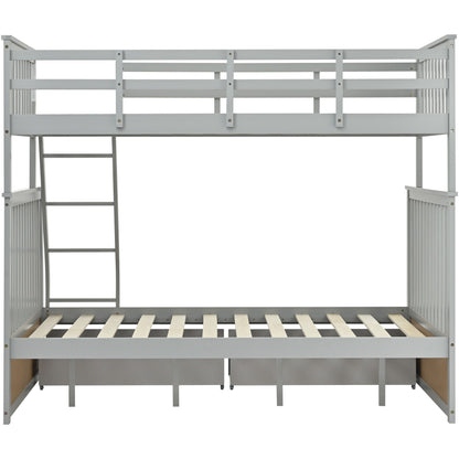 Bunk Bed With Ladder, And Safety Guard Rails