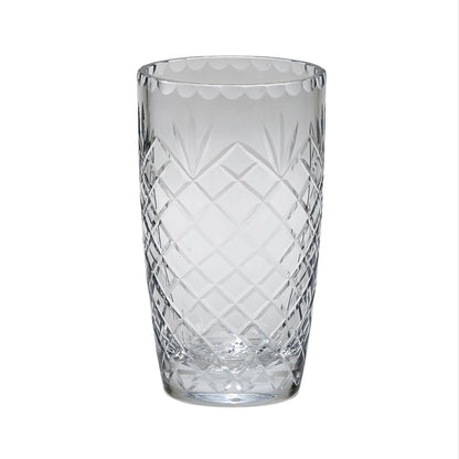 Optic Crystal Vase With Medallion Ll Pattern, 9.75"