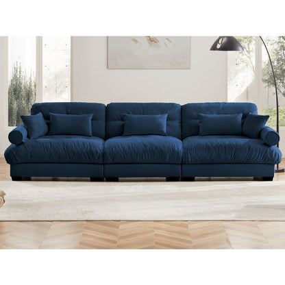Modern Oversize Sofa With Cloud Like Comfort, Featuring Waist And Throw Pillows