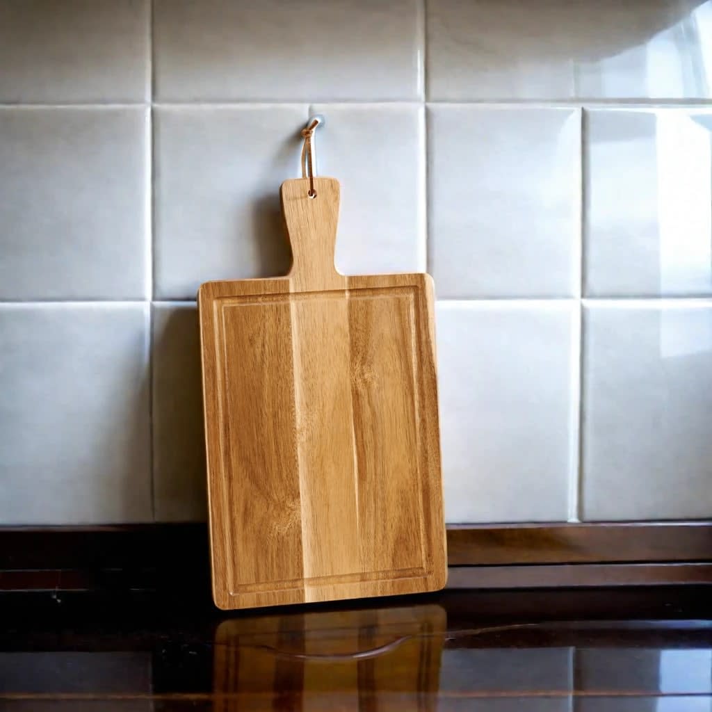 Acacia Wood Cutting Board with Handle