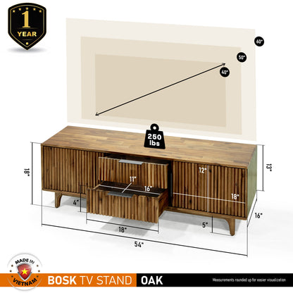 Bosk Wood Fluted TV Stand