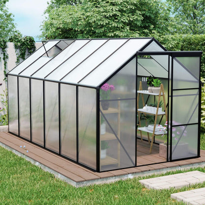 [06X12FT] Alora Heavy-Duty Black Polycarbonate Greenhouse With Raised Base And Anchor (SAK92451)