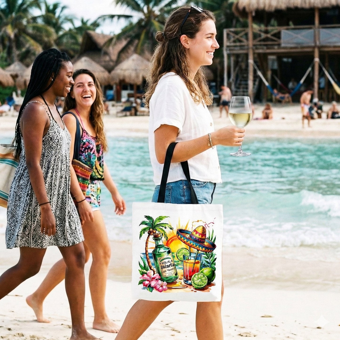 Tequila Cheaper Than Therapy Cinco De Mayo Tote Bag, Funny Beach Drink Gift Shopper