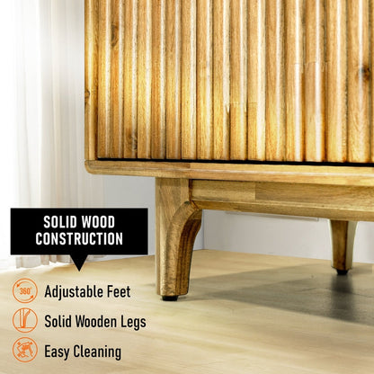 Bosk Wood Fluted TV Stand