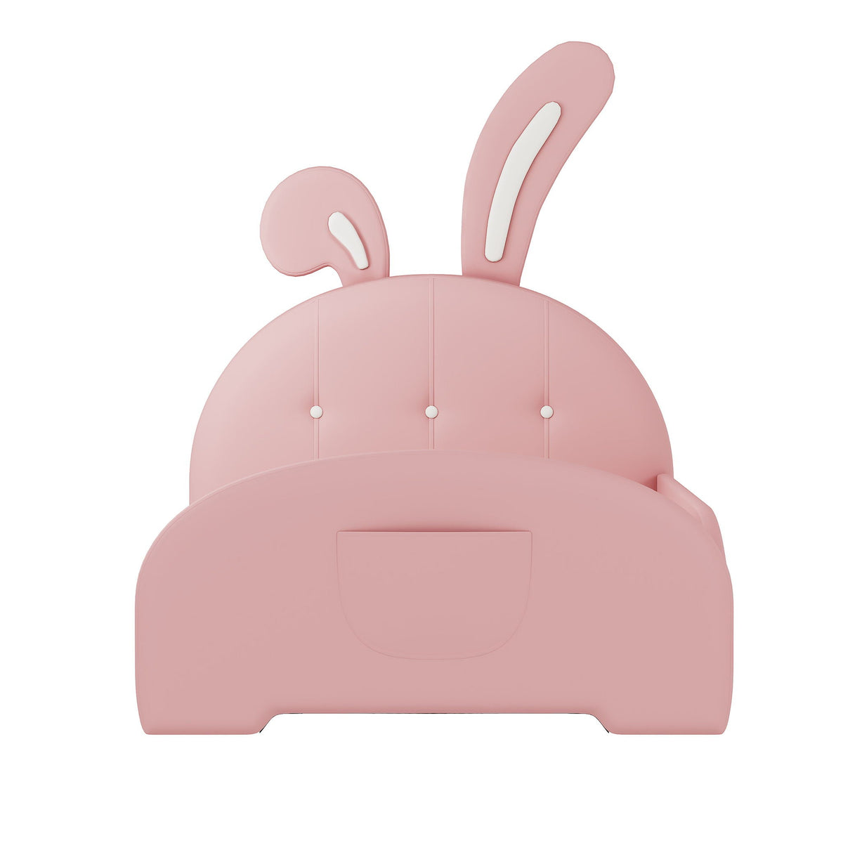 Upholstered Rabbit-Shape Princess Bed With Headboard And Footboard