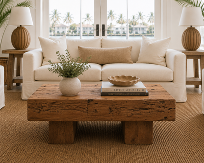 Organic Square Teak Coffee Table 32"