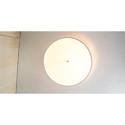 14"W Moderne Flush Mount Conversion Kit White Fabric Drum Lampshade