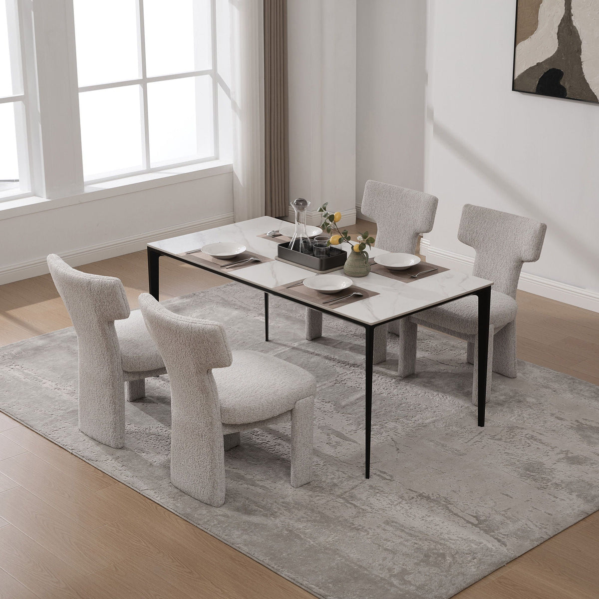 Armless Curved Back Accent Chairs