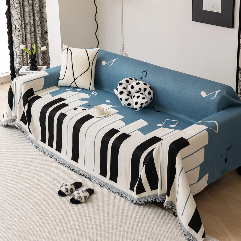 Cozy Chenille Dynamic Notes Sectional Couch Cover Blanket, view 2