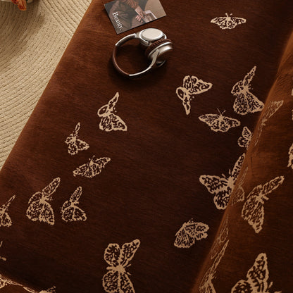Butterfly Jacquard Soft Couch Blankets Cover for Couch Reversible Modern Sofa Slipcover Throw Covers