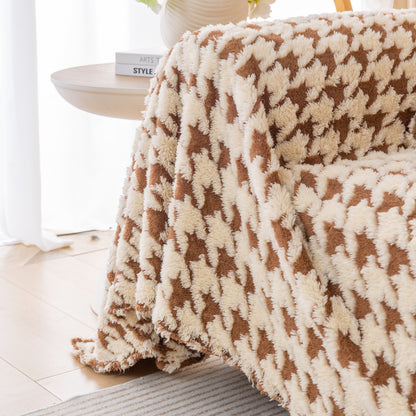 Luxury Plush Universal Couch Cover Blanket, Washable Couch Protector Houndstooth Sofa Covers
