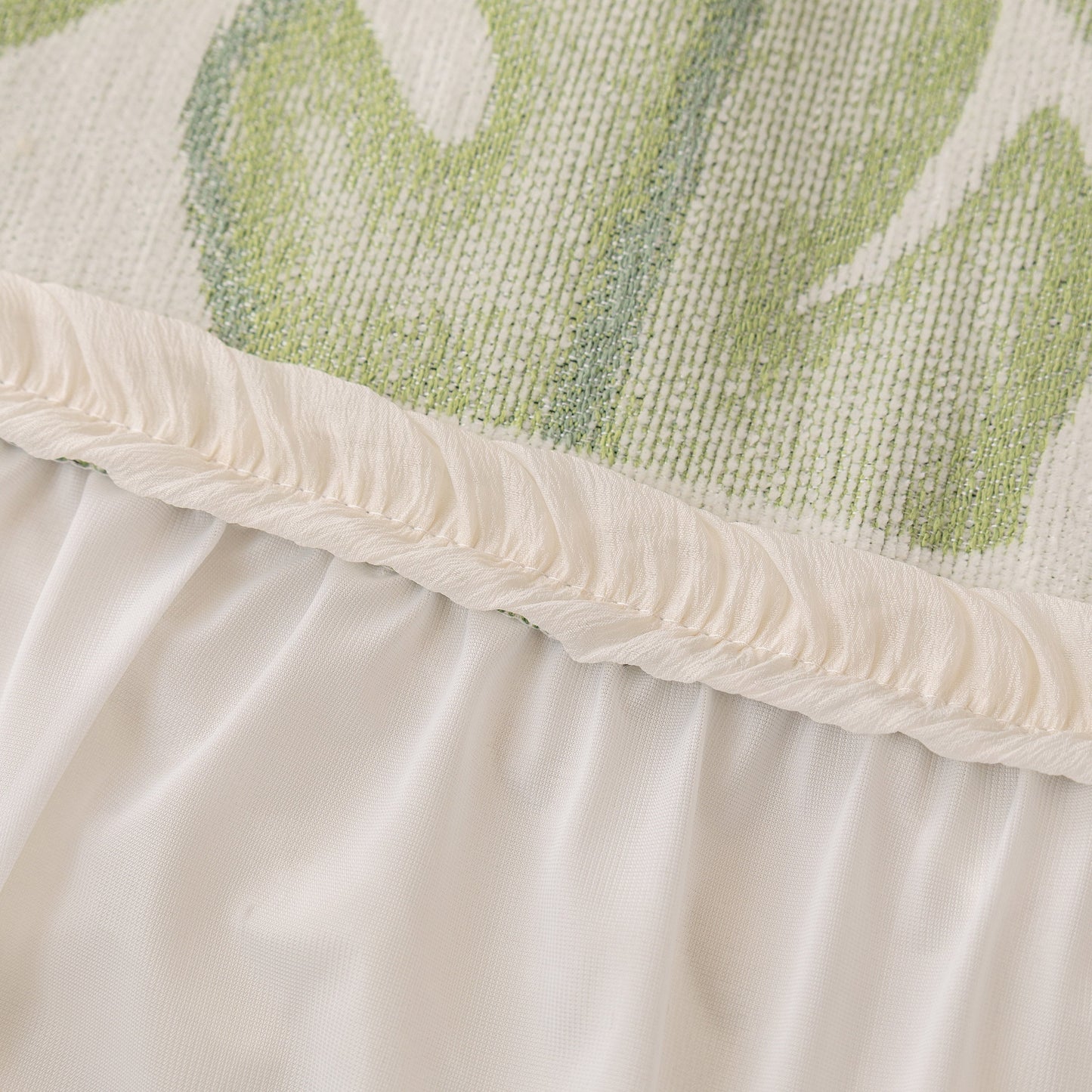 Botanical Sofa Cover with Chiffon Skirt, Floral Couch Throw Blanket for All-Season