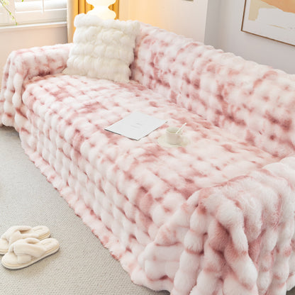 Thick Faux Fur Couch Cover Fluffy Fuzzy Warm Washable Furniture Protector for Kids Pets