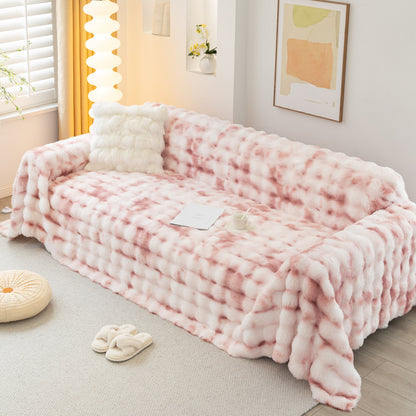 Thick Faux Fur Couch Cover Fluffy Fuzzy Warm Washable Furniture Protector for Kids Pets