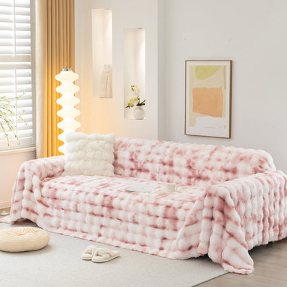 Thick Faux Fur Couch Cover Fluffy Fuzzy Warm Washable Furniture Protector for Kids Pets