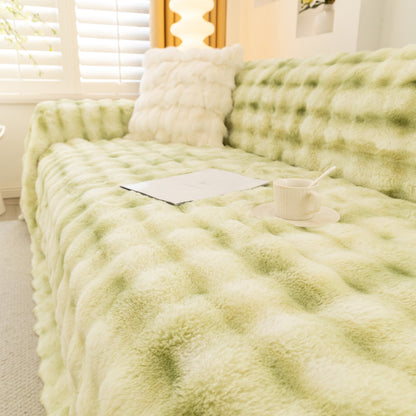 Thick Faux Fur Couch Cover Fluffy Fuzzy Warm Washable Furniture Protector for Kids Pets