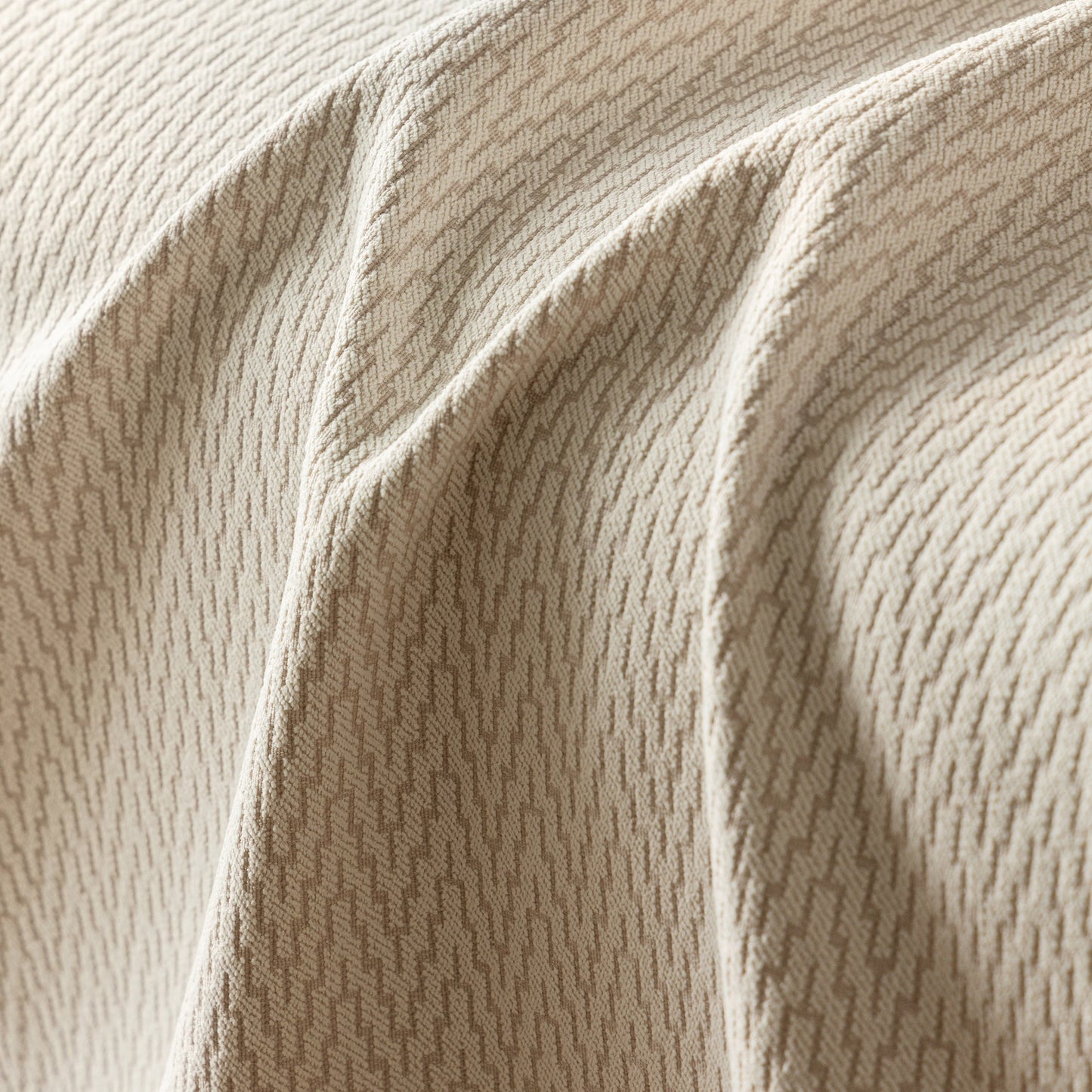 Herringbone Textured Sofa Throw Blanket, Durable Pet Friendly Modern Couch Slipcover
