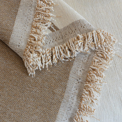 Cozy Couch Throw Blanket with Tassels, Jacquard Leaf Pattern Furniture Protector