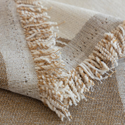 Cozy Couch Throw Blanket with Tassels, Jacquard Leaf Pattern Furniture Protector