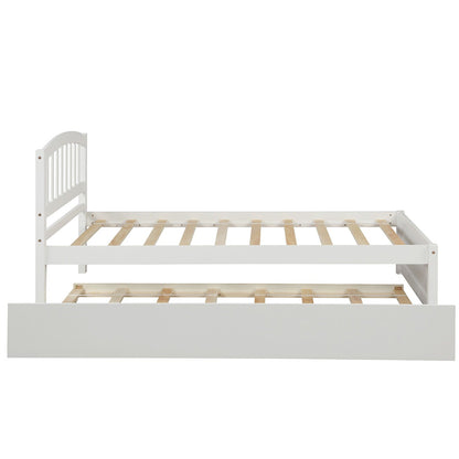 Platform Bed Wood Bed Frame With Trundle