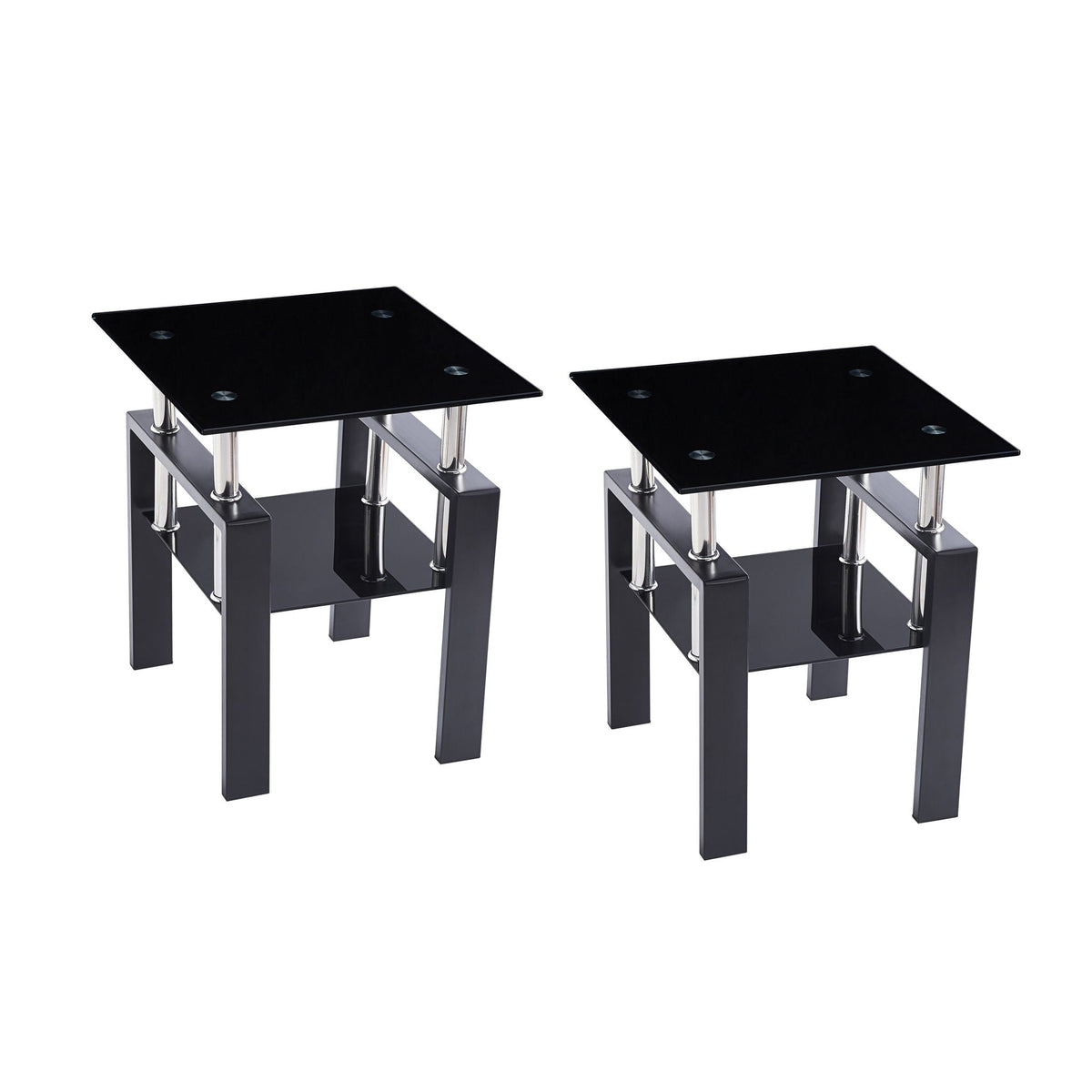 Tempered Glass Table With Storage