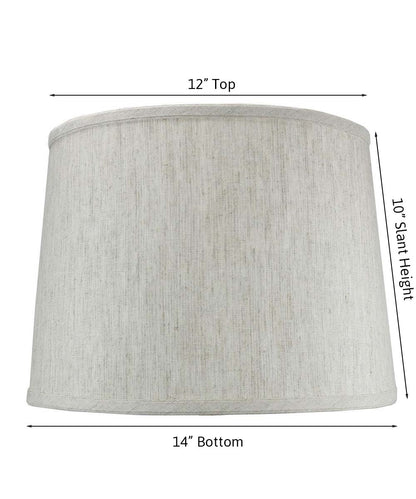 14"W x 10"H Textured Oatmeal Drum Shade
