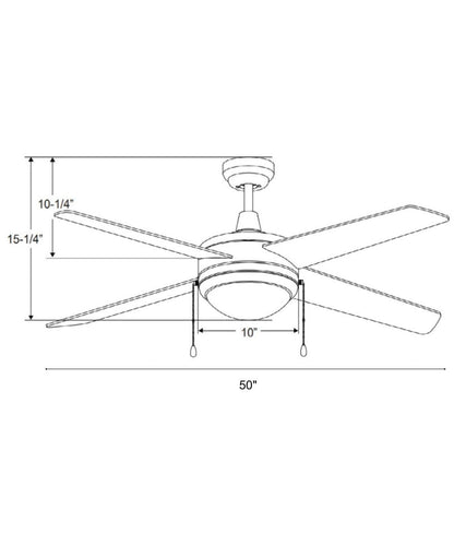 50" Europa 4-Blade Ceiling Fan Brushed Nickel Motor Finish and Walnut Blade Finish with Integrated LED Light
