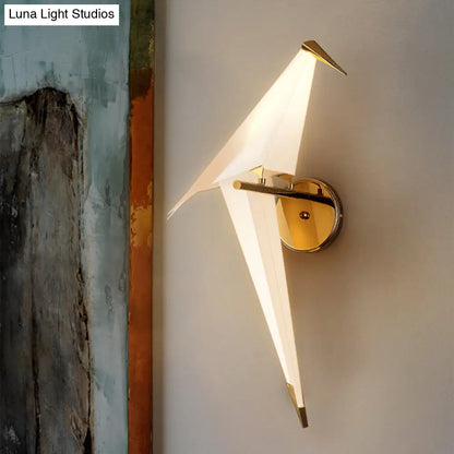 DecorBites™ 1/2-Light Dining Room Sconce with Birdie Plastic Shade: Modernist White Wall Lamp in Warm/White Light
