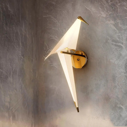 DecorBites™ 1/2-Light Dining Room Sconce with Birdie Plastic Shade: Modernist White Wall Lamp in Warm/White Light