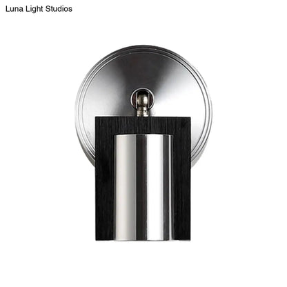 DecorBites™ 1-Light Bedroom Wall Sconce in Black with Metal Shade – Warm/White Lighting