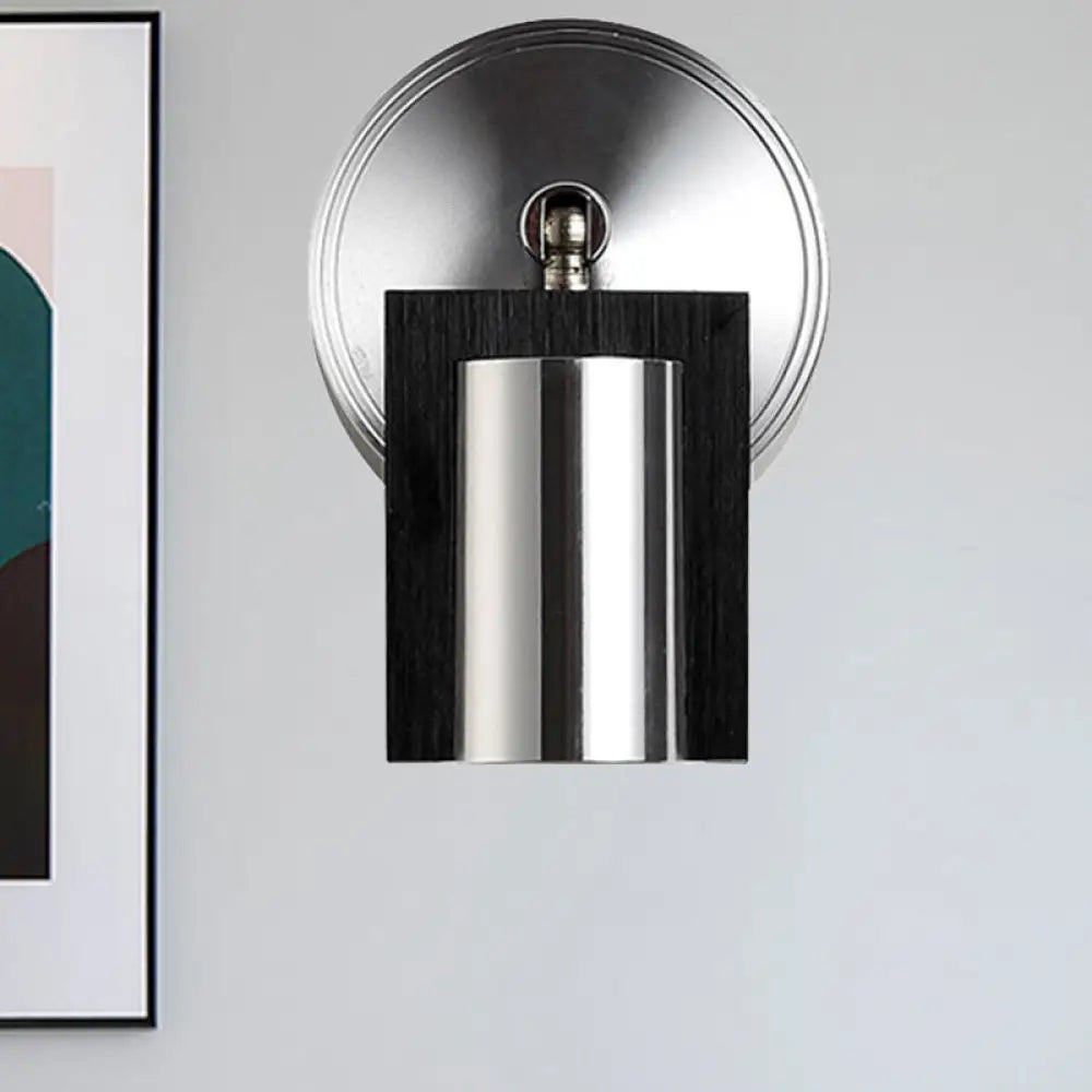 DecorBites™ 1-Light Bedroom Wall Sconce in Black with Metal Shade – Warm/White Lighting