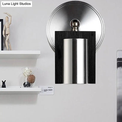 DecorBites™ 1-Light Bedroom Wall Sconce in Black with Metal Shade – Warm/White Lighting