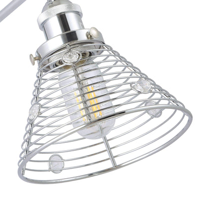 1-Light Modern Silver Wall Scone Light
