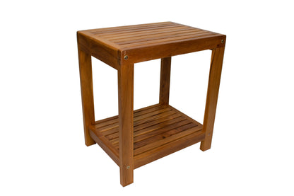 Bali Teak Shower and Bath Spa Bench with Shelf – 18″