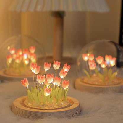 DecorBites™ 10/20Pcs Tulip Night Light Battery Operated Tulip Flower Table Lamp DIY Simulation Tulip LED Nightlight Handmade Bedside Light