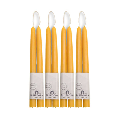 Hand-Dipped Beeswax Taper Candles - Bulk 4-Pair Bundle