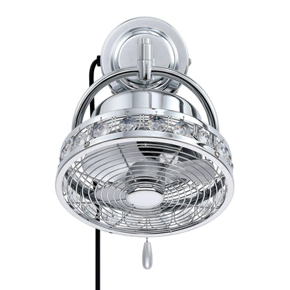 10" Modern Black Small Ceiling Fan with Pull Chain