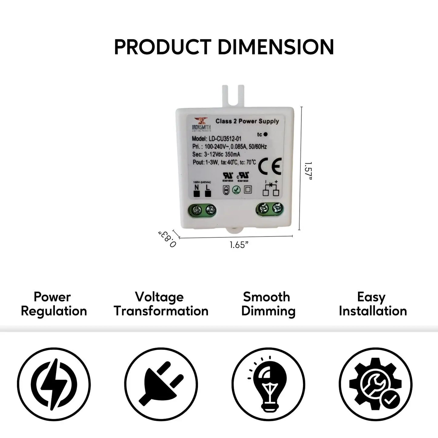 100-240V AC - 6-12V DC | 3W Constant Current LED Drivers