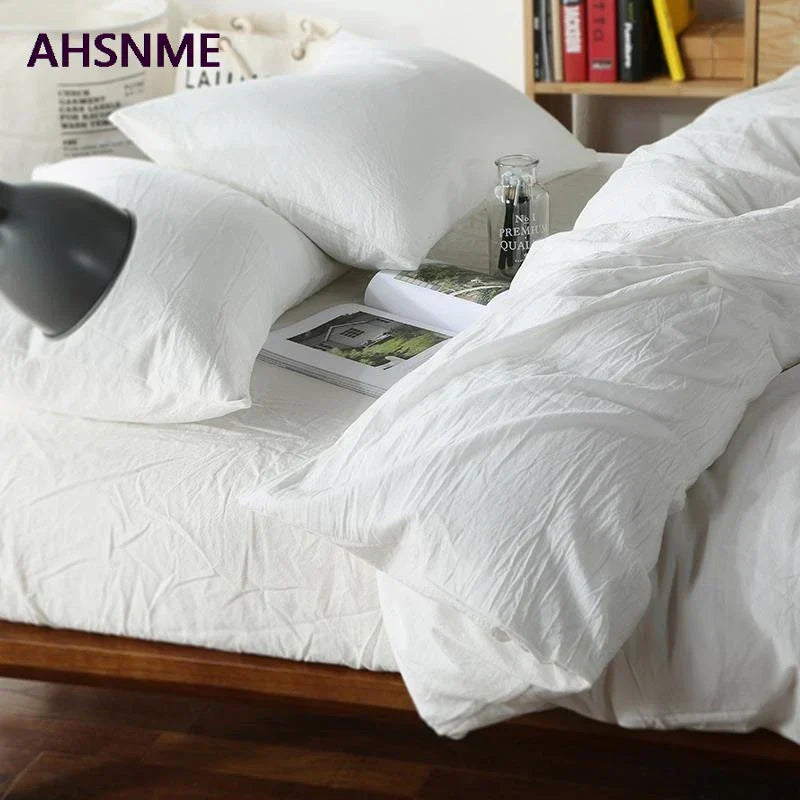 DecorBites™ 100% Cotton White Duvet Cover Set