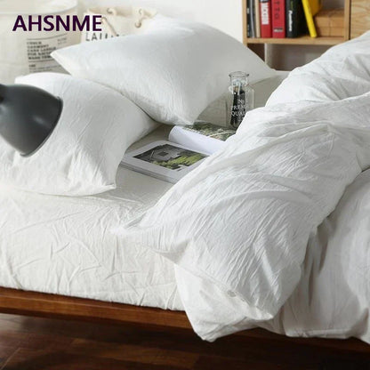 DecorBites™ 100% Cotton White Duvet Cover Set