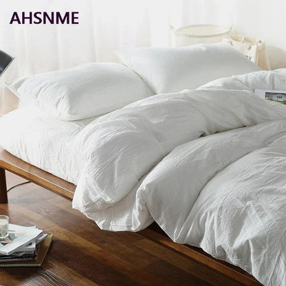 DecorBites™ 100% Cotton White Duvet Cover Set