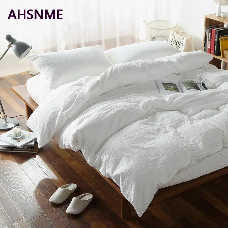 DecorBites™ 100% Cotton White Duvet Cover Set