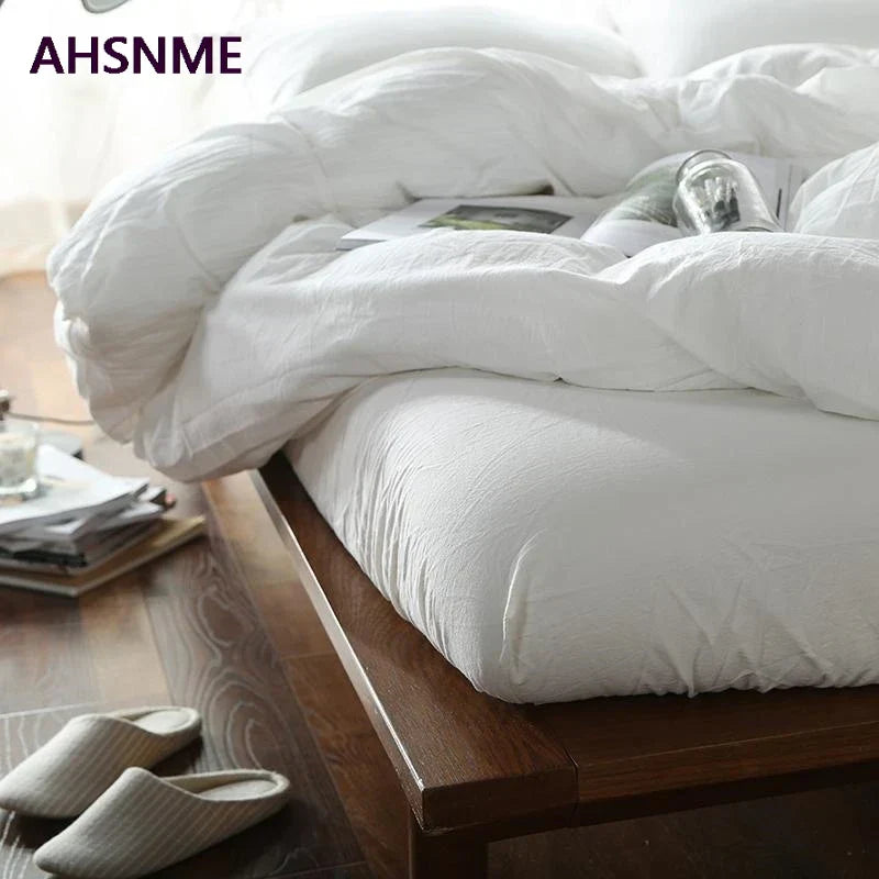 DecorBites™ 100% Cotton White Duvet Cover Set