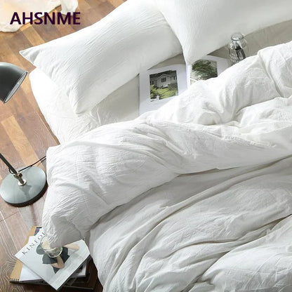 DecorBites™ 100% Cotton White Duvet Cover Set