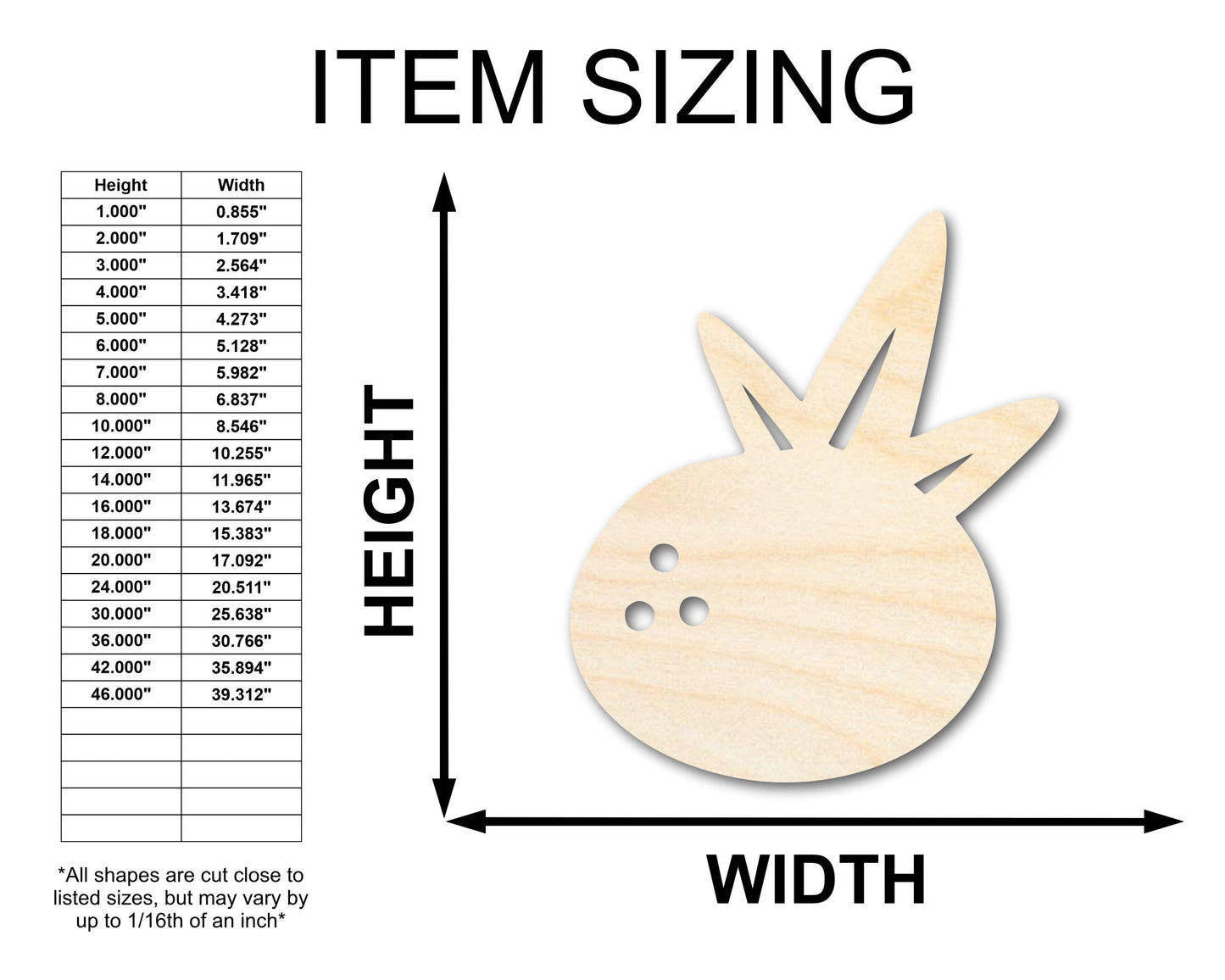 Unfinished Wood Coconut Shape - Craft - up to 46"
