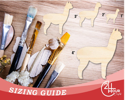 Unfinished Wood Alpaca Shape | DIY Animal Craft Cutout | Up to 36"
