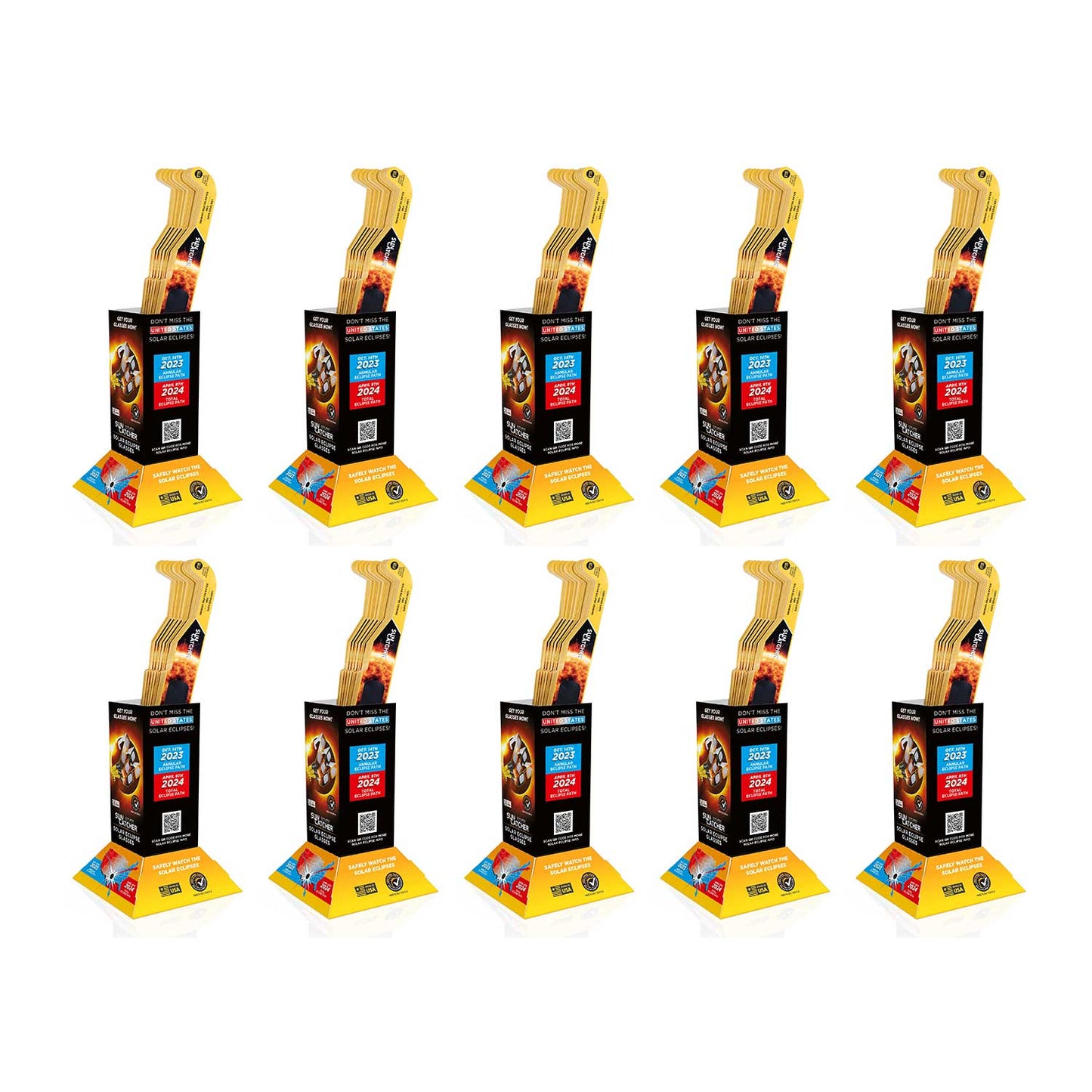 Sun Catcher Solar Eclipse Glasses (1,000-Pack Assortment & Counter Displays)