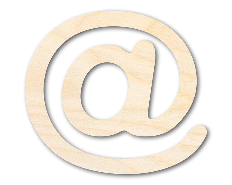 Unfinished Wood @ (At) Symbol | DIY Craft Cutout | Up to 36"