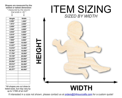 Unfinished Wood Baby Shape | DIY Baby Shower Craft Cutout | Up to 36"